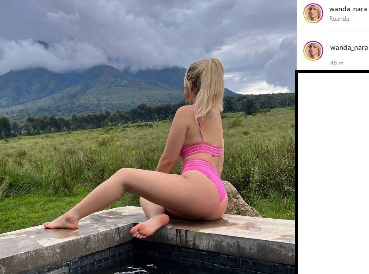 wanda nara sguardo al panorama e fondoschiena in primo piano che visione 5